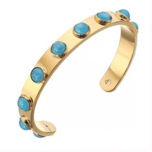 KATE SPADE TAG ALONG TURQUOISE CUFF BRACELET.